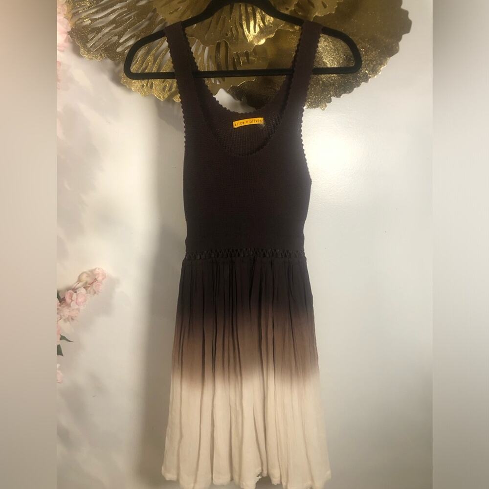 alice+olivia dress knit top silk bottom